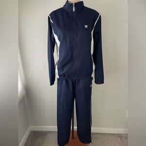 Vintage Fila Windbreaker Tracksuit Set Track Jacket Pants Womens Blue White 90s